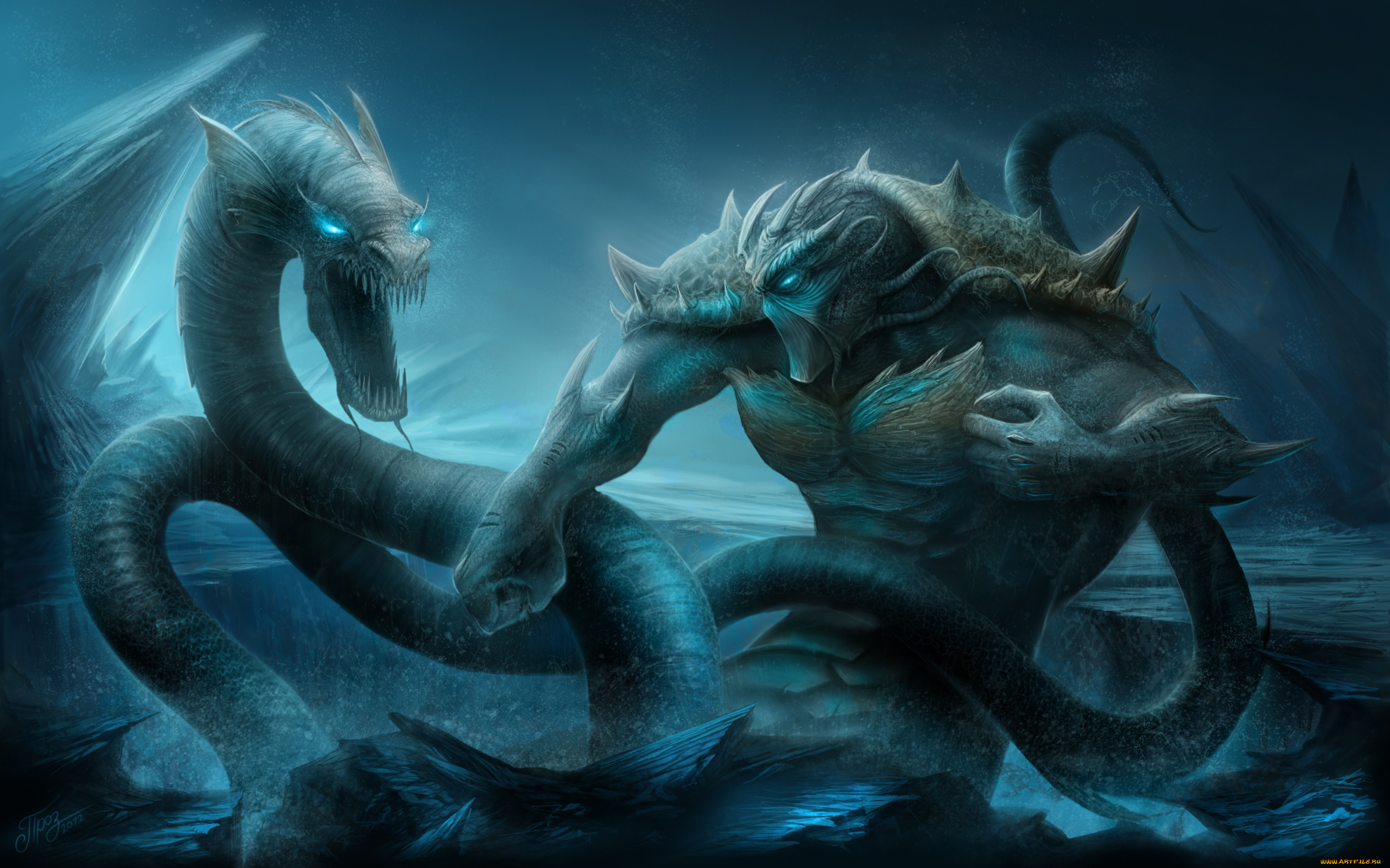 Морской змей 2023. Титаническая гидра. Водные монстры. Мифические чудовища.